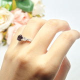 Round Natural Stone Leaf Vintage Style Ring