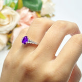 Oval Natural Stone Tapered Baguette Ring