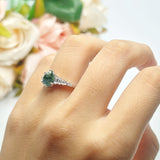 Oval Natural Stone Tapered Baguette Ring