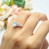 Oval Natural Stone Tapered Baguette Ring