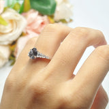 Oval Natural Stone Tapered Baguette Ring