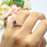 Oval Natural Stone Tapered Baguette Ring