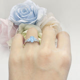 Art Deco Natural Aquamarine Silver Ring