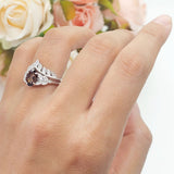 Vintage Oval Leaf Style Chevron Ring