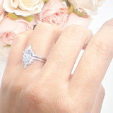 Two Piece Oval Curved Contour Silver Ring