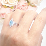 Two Piece Oval Curved Contour Silver Ring