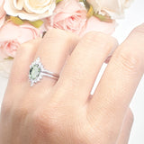 Two Piece Oval Curved Contour Silver Ring