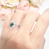 Two Piece Oval Curved Contour Silver Ring