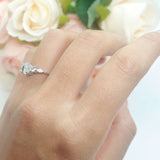 Round Five Stone Marqise Style Silver Ring