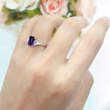 Three Stone Emerald Cut Trellis Ring