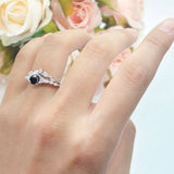 Two Piece Round Marquise Style Bridal Ring