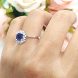 Art Deco Round Natural Floral Ring