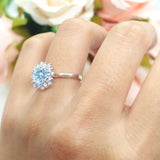 Art Deco Round Natural Floral Ring