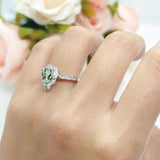 Art Deco Pear Teardrop Halo Ring 