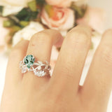 Teardrop Pear Leaf Style Ring