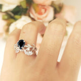Teardrop Pear Leaf Style Ring