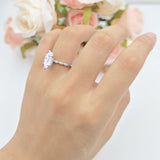 Art Deco Marquise Solitaire Hidden Halo Ring