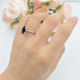 Art Deco Marquise Solitaire Hidden Halo Ring