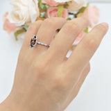 Art Deco Marquise Solitaire Hidden Halo Ring