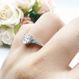 Three Stone Oval Natural Stone Trellis Ring