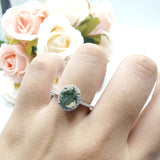 Vintage Style Oval Natural Stone Solitaire Ring