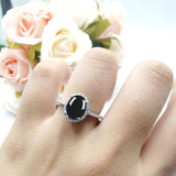 Vintage Style Oval Natural Stone Solitaire Ring