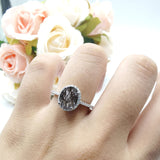 Vintage Style Oval Natural Stone Solitaire Ring
