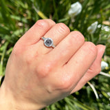 Vintage Style Halo Round Natural Stone Ring