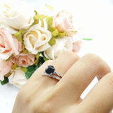 Two Piece Round Natural Stone Ring