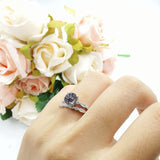 Two Piece Round Natural Stone Ring