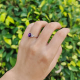 Floral Accent Round Natural Stone Ring