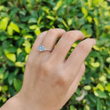 Floral Accent Round Natural Stone Ring