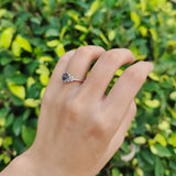 Floral Accent Round Natural Stone Ring