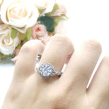 Art Deco Halo Engagement Ring