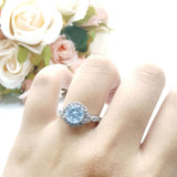 Art Deco Halo Engagement Ring