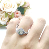 Art Deco Halo Engagement Ring