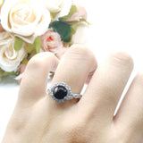 Art Deco Halo Engagement Ring