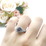 Art Deco Halo Engagement Ring