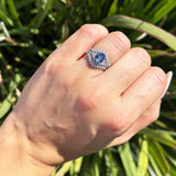Three Piece Oval Natural Stone Beaded Ring 