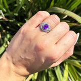 Three Piece Oval Natural Stone Beaded Ring 