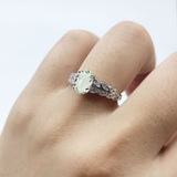 Oval Natural Stone Vintage Marquise Style Ring