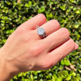 Art Deco Round Natural Stone Split Shank Ring