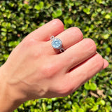 Art Deco Round Natural Stone Split Shank Ring