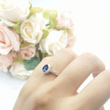 Oval Natural Stone Flower Ring