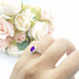 Oval Natural Stone Flower Ring