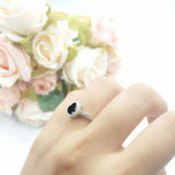 Oval Natural Stone Flower Ring
