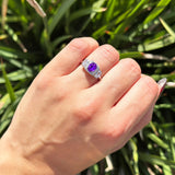 Three Stone Oval Natural Stone Trellis Ring