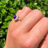 Art Deco Round Natural Stone Flower Ring