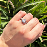 Round Natural Stone Curved Art Deco Ring