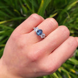 Three Stone Oval Natural Stone Trellis Ring